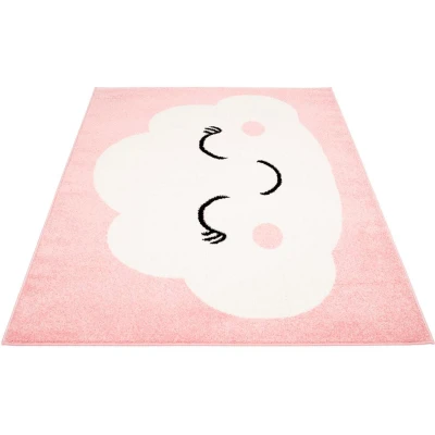 Abbildung von carpet city Kinderteppich Bubble Kids Flachflor mit Wolken Motiv in Petrol Blau für Kinderzimmer; Größe: 160x225 cm