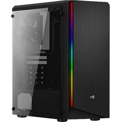 Abbildung von AeroCool RIFT, ATX PC Box, RGB 13 Modi, Seitenwand, 12 cm Lüfter,schwarz, única