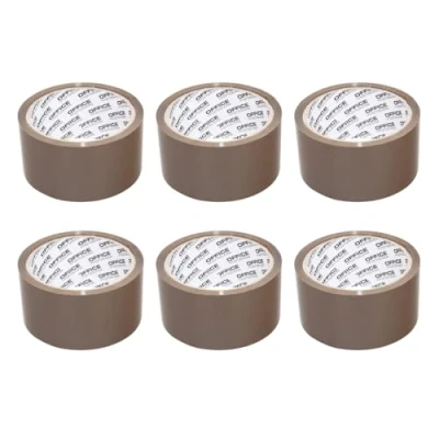 Abbildung von OFFICER PRODUCTS 15025021 18 Verpackungsklebeband Hot Melt / 6er Pack/ 66m Verpackungsband Klebeband Paketklebeband Packband/Sehr Beständig 48mm x 66m/ Farbe: Braun/Sehr Klebestark