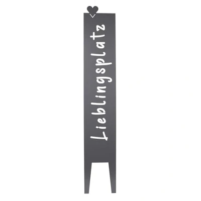 Abbildung von UNUS® Gartendeko Gartenschild Lieblingsplatz, Gartenstecker Metallschild, Anthrazit, 115x19,5 cm