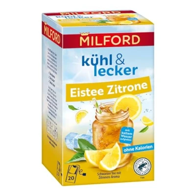 Abbildung von Milford kühl &amp; lecker Eistee Zitrone Ohne Kalorien Zucker Laktosefrei Glutenfrei Vegan 20 Teebeutel 50 g