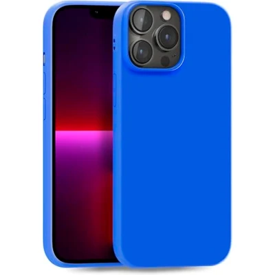 Abbildung von MyGadget Hülle kompatibel mit iPhone 13 Pro Max robuste Handyhülle TPU Case Slim Silikonhülle Back Cover Kratzfest Schutzhülle matt Königsblau