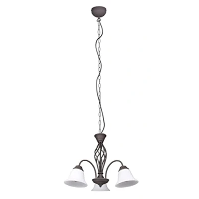 Abbildung von Trio Leuchten Pendelleuchte Rustica 101000324, Metall rostfarbig, Glas weiß matt, exklusiv 3x E14