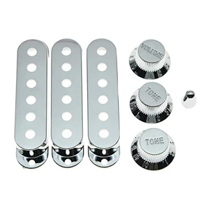 Abbildung von KAISH ST Strat Tonabnehmer aus verchromtem Kunststoff, 52 mm, Polabstand und 5 Wege Schalter Spitze für USA Stratocaster/Strat