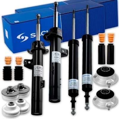 Abbildung von 4 SACHS Stoßdämpfer Domlager + 2 Protection Kit vorne hinten passend für E81