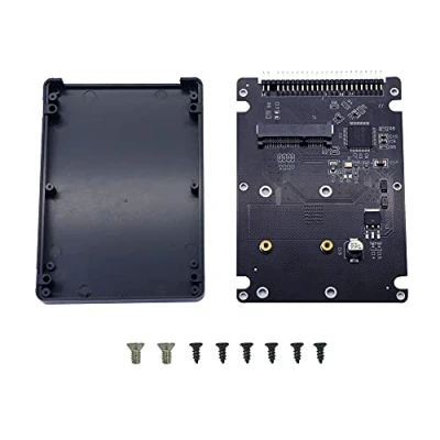 Abbildung von GINTOOYUN MSATA Mini PCI E SSD auf 2,5 Zoll IDE 44Pin Konverterkarte mit Shell, Schwarz für Notebook Laptop ， Desktop Computer und mehr