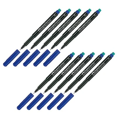 Abbildung von FABER CASTELL 205061 Marker Multimark F, permanent, blau, 10 Stück