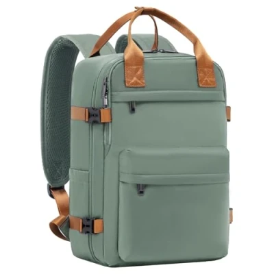 Abbildung von COOLIFE Handgepäck Rucksack für Ryanair 40x20x25 Reiserucksack Flugzeug 20L Klein Kabinengröße Tasche mit Laptopfach Weekender Kurze Trip (Dunkelgrün, 40x25x20cm)