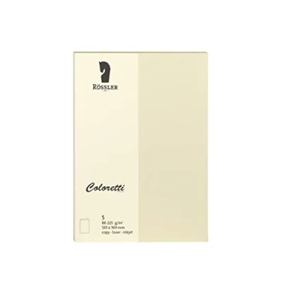 Abbildung von Rössler Doppelkarte Coloretti B6 hoch VE=5 Stück creme