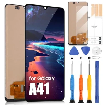 Abbildung von LCD Display für Samsung Galaxy A41 SM A415F A415FN Bildschirm Digitizer Touchscreen Ersatz Assembly mit Werkzeugen, Keine Fingerabdruckfunktion (6,1 Zoll, Schwarz)