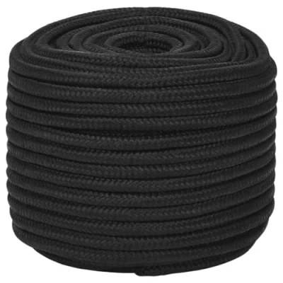 Abbildung von vidaXL Bootsseil Ankerleine Festmacher Tauwerk PP Leine Seil Tau Polypropylenseil Geflochten Flechtleine Schwarz 14mm 25m Polypropylen