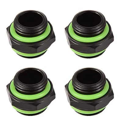 Abbildung von 4 Stück Adapter für Computer Wasserkühlsystem, G1/4 Messing Gewindeanschluss Sechskantadapter Wasserkühlsystem 2 Farben(Schwarz)