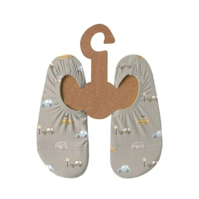 Abbildung von Slipstop Kinder Strandschuhe Anti Rutsch Ballett Schuhe Schwimmschuhe Urlaub Badeschuhe Pool Unisex Cars Naturel, Größe 30 32