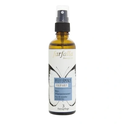 Abbildung von farfalla Pfefferminz Bio Gesichtswasser 75ml Vitalisiert &amp; Klärt Unreine Haut Erfrischung Kühlung Pfefferminzhydrolat Hitzewallungsspray 100% zertifizierte Naturkosmetik