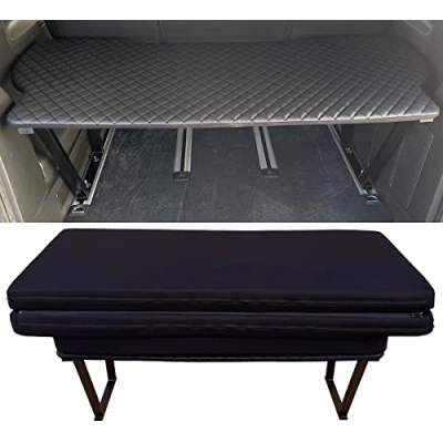 Abbildung von BREMER SITZBEZÜGE Multiflexboard kompatibel mit VW T5 T6 T6.1 Multivan Bettverlängerung Camper Schlafauflage Höhe 51cm inkl. Konsolen &amp; Klappmatratze Kunstleder Gestepptes Muster D01GES