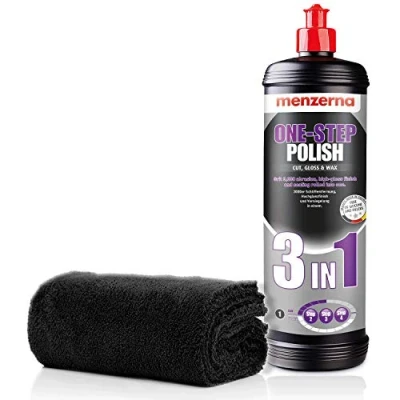 Abbildung von detailmate Menzerna Politur Set: 3in1 MEDIUM Cut 1L + Mikrofasertuch 550GSM, 40x40cm