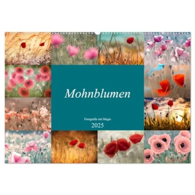 Abbildung von Mohnblumen Fotografie mit Magie (Wandkalender 2025 DIN A2 quer), CALVENDO Monatskalender