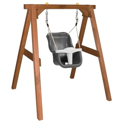 Abbildung von Babyschaukel Braun mit Sitz Grau/Weiß