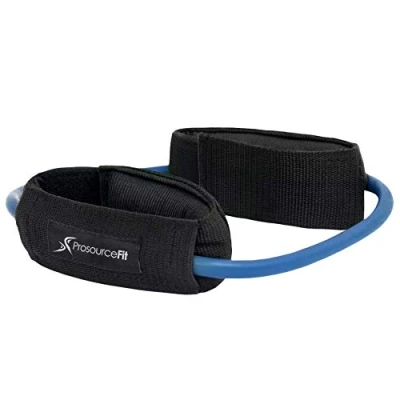 Abbildung von ProsourceFit Leg Resistance Exercise Band Heavy Duty Tube, 15 20 pounds with Padded Ankle Cuffs for Lower Body Workouts