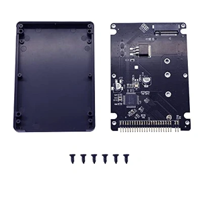 Abbildung von GINTOOYUN M.2 NGFF SATA SSD auf 2,5 &quot;IDE 44 polige Konverterkarte mit Shell, Schwarz für Notebook Laptop ， Desktop Computer und mehr
