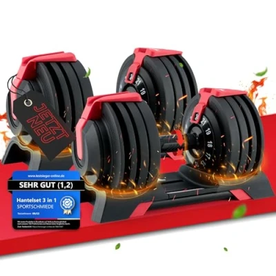 Abbildung von SPORTSCHMIEDE Verstellbare Hanteln Kurzhanteln 2er set Gewichte Hantelset für Frauen und Männer Heimtraining Gym zu Hause Krafttraining Adjustable dumbbell