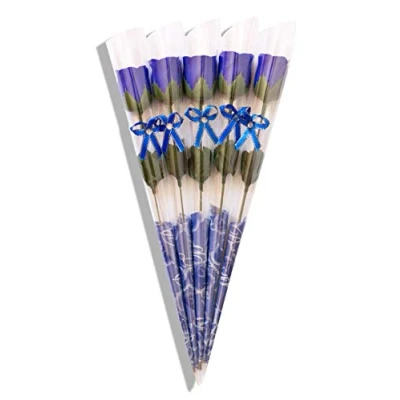Abbildung von Sevenriver Handgemachte koreanische Seife Rose blau in Geschenkverpackung mit Schleife, 5 Stück