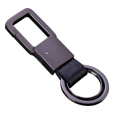 Abbildung von Cerbery Schlüsselanhänger Eleganter aus Leder mit Ringen und Geschenkbox, Kunstleder
