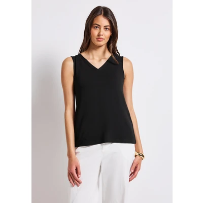 Abbildung von Street One Vneck Top, Damen, Größe: 34, Schwarz