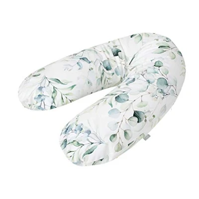 Abbildung von Rotho Babydesign Stillkissen Multi (190 x 35 cm) Hypoallergen geräuschlos Seitenschläferkissen Maschinenwaschbar Motiv Natural Leaves