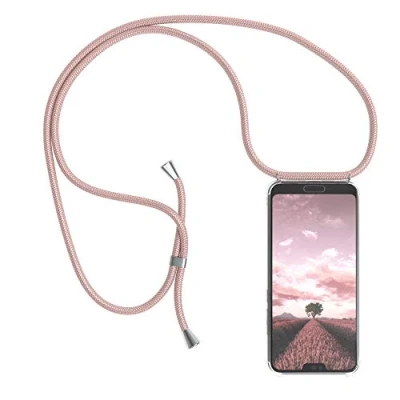 Abbildung von EAZY CASE Handykette kompatibel mit Honor 10 Handyhülle Umhängeband, Handykordel Schutzhülle, Silikonhülle, Hülle Band, Stylische Kette für Smartphone, Rosé Gold