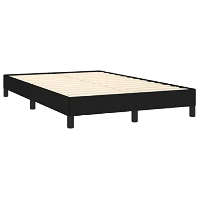 Abbildung von vidaXL Bettgestell, Polsterbett Bett mit Stützbeinen, Bettrahmen Lattenrost für Schlafzimmer, Doppelbett Schlafzimmerbett, Schwarz 120x190cm Stoff