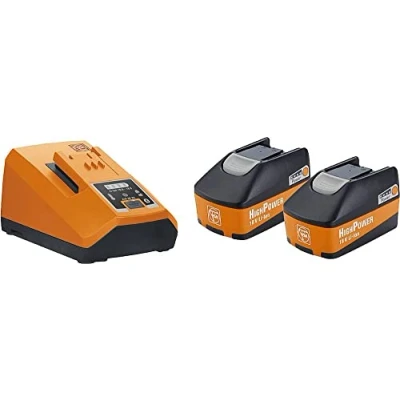 Abbildung von FEIN HighPower Akku Starter Set mit 2 Li Ionen Akkus Spannung 18V Kapazität 5,2 Ah Schnellladegerät ALG 80 BC,hohe Ladestroms von 8 Ampere , Bluetooth® Konnektivität