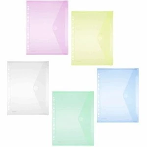 Abbildung von FolderSys 10 x Dokumentenmappe A4 PP mit Lochrand Klettverschluss farbig sortiert