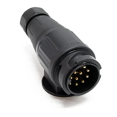 Abbildung von Wiltec Anhänger Stecker 13 polig 12V, Kunststoff Adapter für PKW Anhänger, Anhängerkupplung Steckanschluss, Anhängersteckdose
