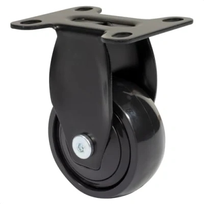 Abbildung von WAGNER Design 3C Bockrolle/Apparaterolle/Transportrolle/Möbelrolle schwarz, Softlauffläche, Durchmesser Ø 50 mm, Bauhöhe 75 Anschraubplatte x 60 Tragkraft kg 01245201