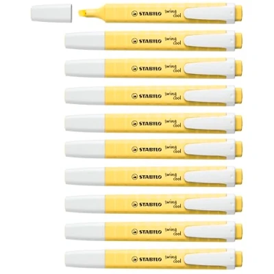 Abbildung von Textmarker STABILO swing cool Pastel 10er Pack pudriges Gelb