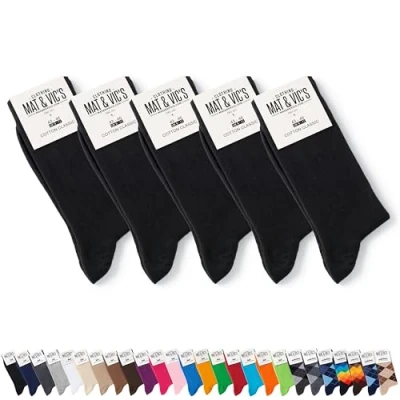 Abbildung von 5 Paar Socken von Mat &amp; Vic&#039;s für Sie und Ihn Cotton classic Socks, gekämmte Baumwolle, ohne drückende Naht, Komfortbund, OEKO TEX Standard 100, Black Collection, 47 50