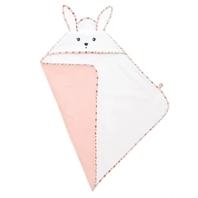 Abbildung von Kaloo K&#039;Doux Hasen Kapuzenbadetuch für das Baby Weich und Absorbierend 75 x cm Baumwollhandtuch mit Kapuze Hasenohren Mohnblumen Motiv Ab Geburt, K216007