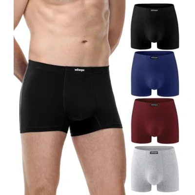 Abbildung von wirarpa Boxershorts Herren Baumwolle Unterhosen Männer Trunks Boxer Stretch Unterwäsche für 4er Pack Mehrfarbig Größe L