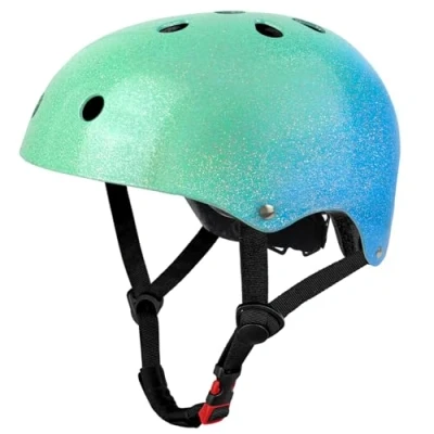 Abbildung von LeapBeast Skaterhelm Fahrradhelm, Belüftung Sicherheit leicht Skateboarding Helm für Fahrrad Skateboard Scooter BMX Kind Erwachsene (Blau Grün, L)