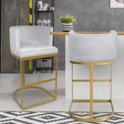Abbildung von Menzzo Barhocker, Silber, L55 x T53 H100 cm Sitzhöhe: 71cm