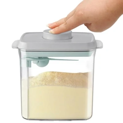 Abbildung von 1.7L Milchpulverspender, Versiegelter PulverbehäLter, Tragbarer Milchpulver Kasten, Behälter mit Löffel, zur Aufbewahrung von Baby Milchpulver, Obst und Lebensmitteln