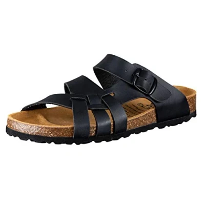 Abbildung von Lico Pantolette Bioline Flora Damen Hausschuh, Schwarz, 40 EU