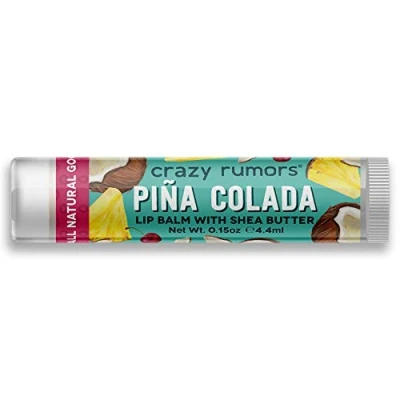 Abbildung von Crazy Rumors Pina Colada Shea Butter Beruhigender Lippenbalsam Stick für trockene Lippen, 100% natürlich und vegan, 4g