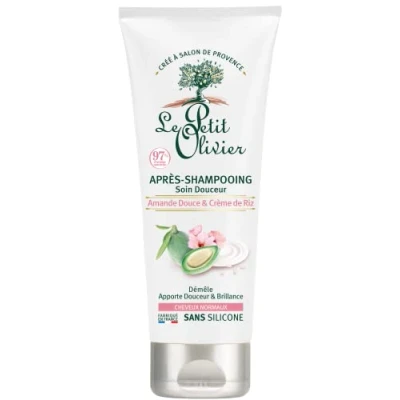 Abbildung von LE PETIT OLIVIER Sanftes Pflegeshampoo Mandel &amp; Reiscreme entwirrt glättet normales Haar ohne Silikon 200 ml