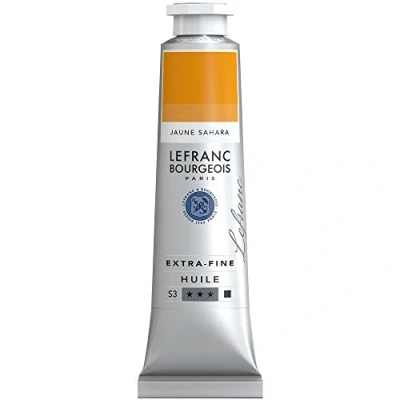 Abbildung von Lefranc Bourgeois 405047 extra feine Ölfarbe in Künstlerqualität aus hochwertigen Pigmenten, lebendige Farben, hohe Lichtechtheit, 40ml Tube Saharagelb