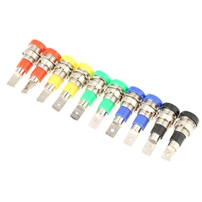 Abbildung von 10 Stück 4mm Mischfarbe Bananenbuchse Jack für Panel Montage Prüfspitzen