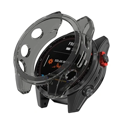 Abbildung von JYMYI Hülle Kompatibel mit Garmin Fenix 7S,Clear Silikon Ultradünne Kratzfest Transparent TPU Case Abdeckung Cover Tasche Shell für Fenix7S /Fenix 7S Solar/Fenix Sapphire Solar (Schwarz)