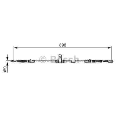 Abbildung von BOSCH 1 987 482 397 Handbremsseil 898 NISSAN: Cabstar
