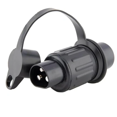 Abbildung von RED WOLF Anhänger Stecker 3 polig 12V DIN 9680 Kunststoff Adapter für LKW Pkw Traktor Boot Maschine Wohnwagen Wohnmobile